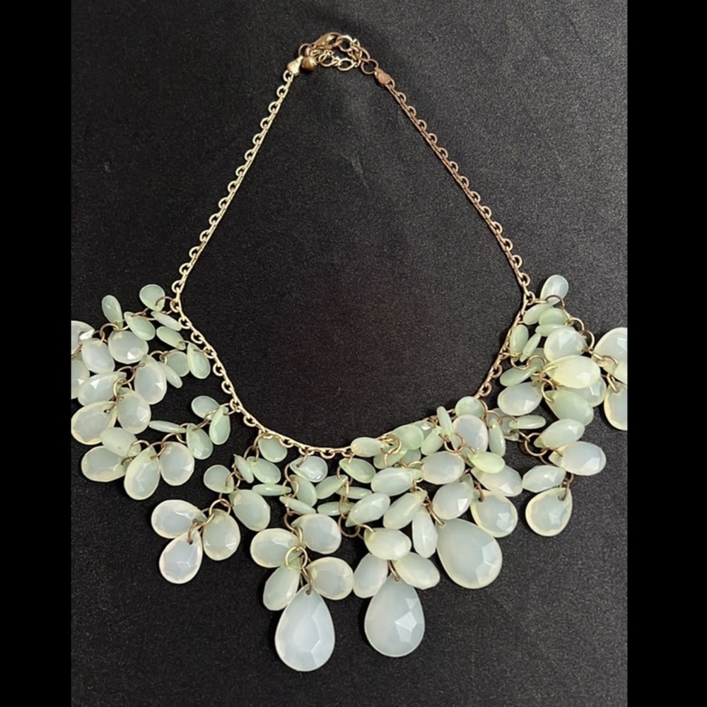 Pastel Green Stone Statement Necklace